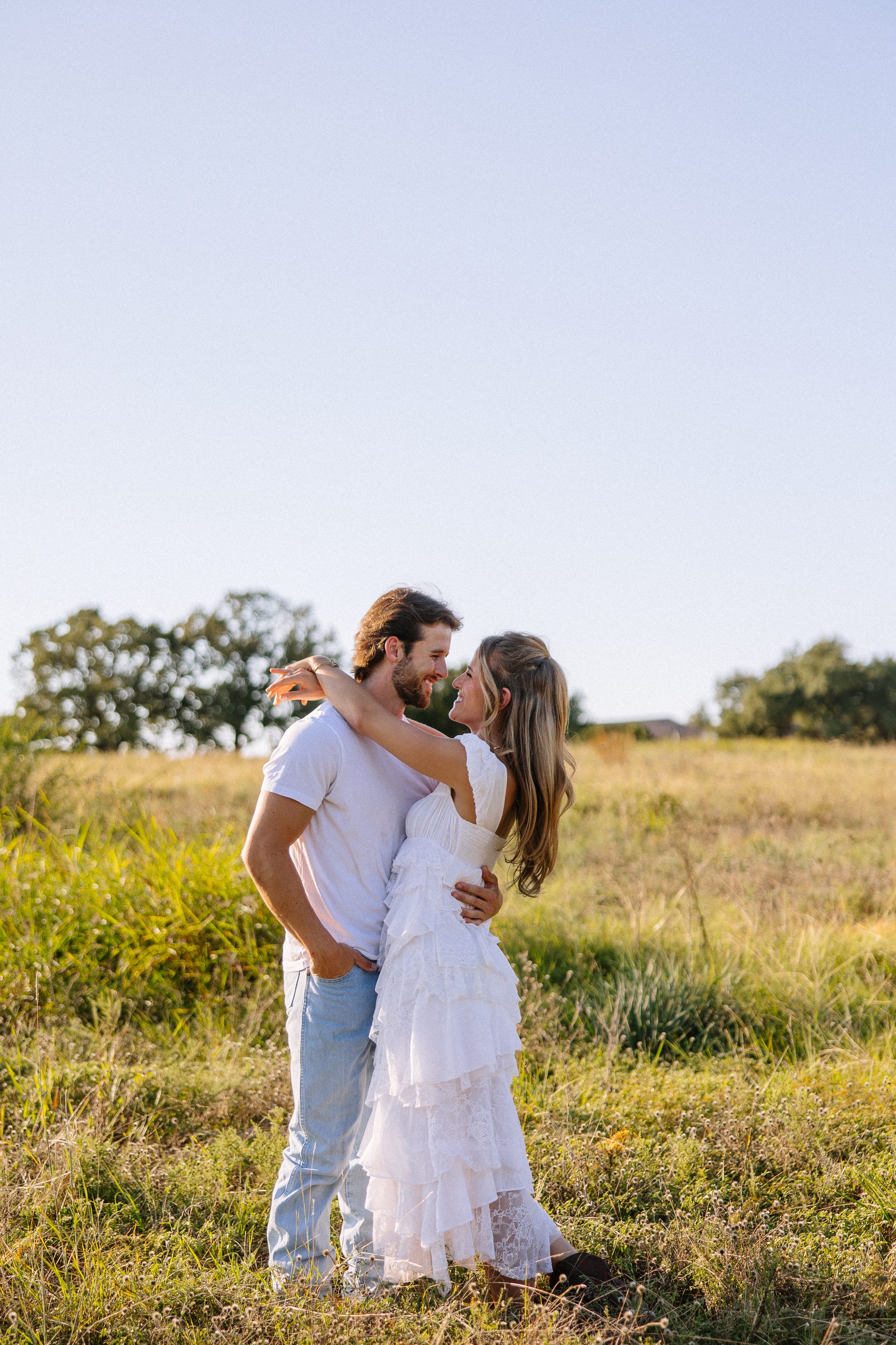 Under an oak tree